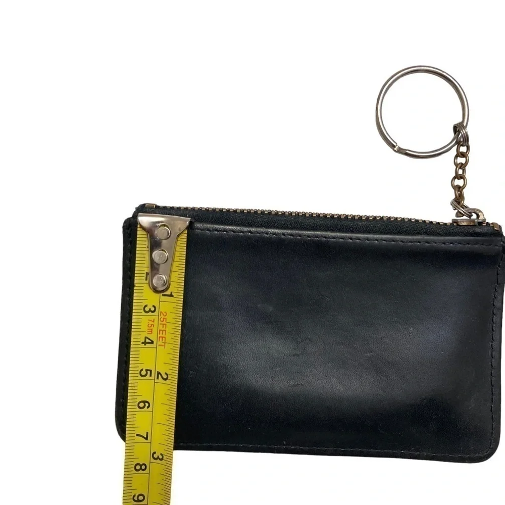 Coach black leather vintage keyring cardholder